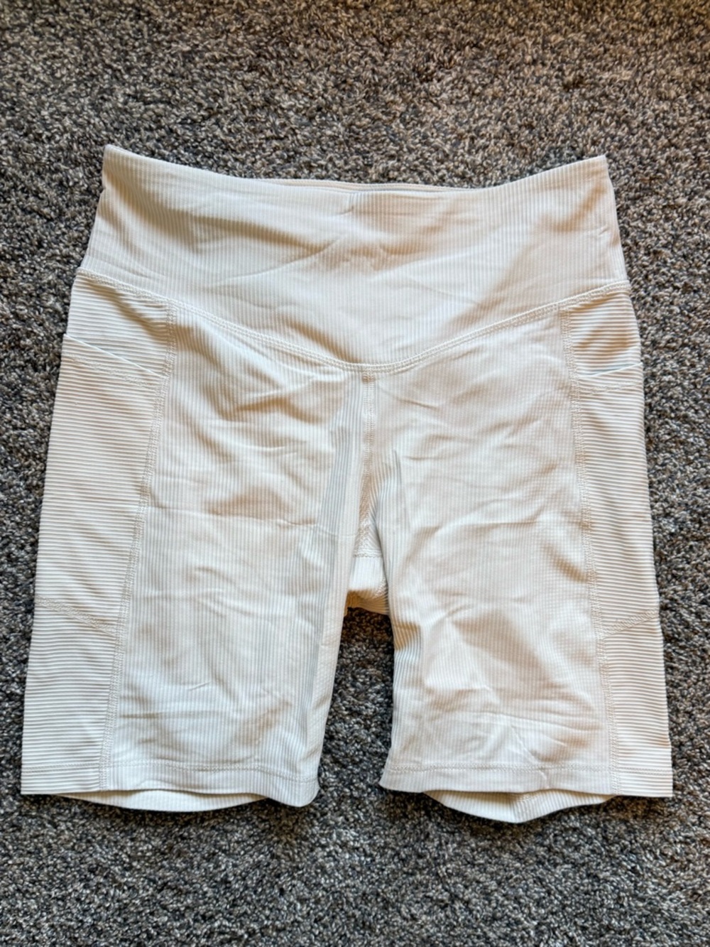 Old Navy Cream Ribbed High-Rise Bike Shorts